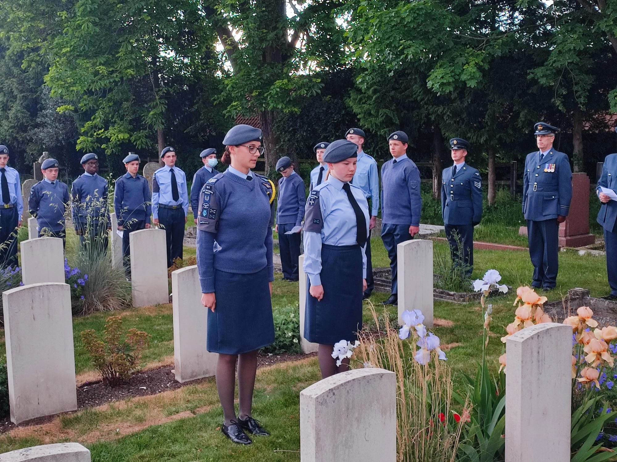Cadets at a service to mark the 80th Anniversary of the passing of Flight Sergeant Bryon Long